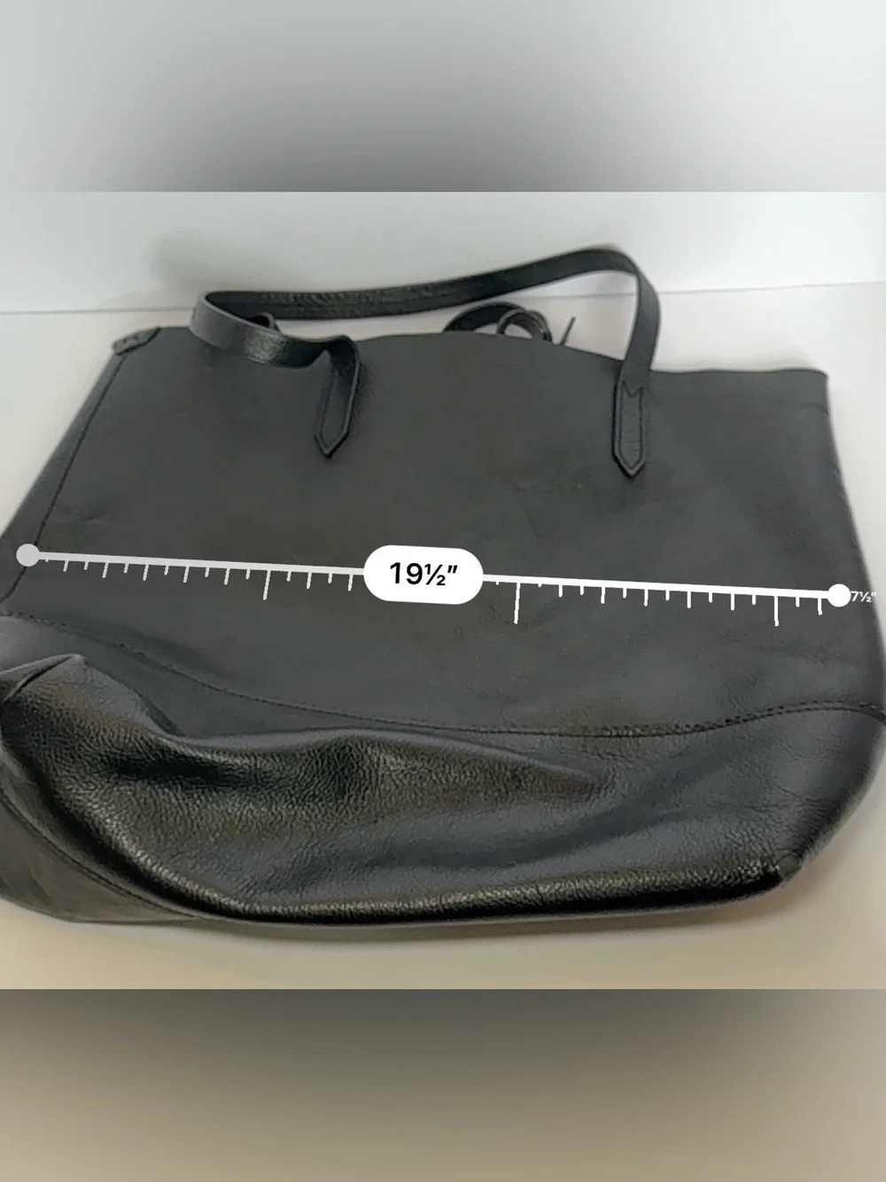 J.Crew Downing Tote Bag in Black Pebbled Leather